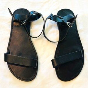 NEW by james Leather Sandal Black Sz 9